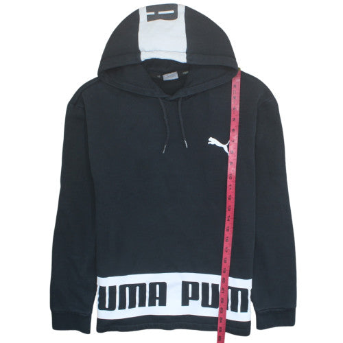 Puma Men's Black Small Pullover Hoodie with Logo Detail