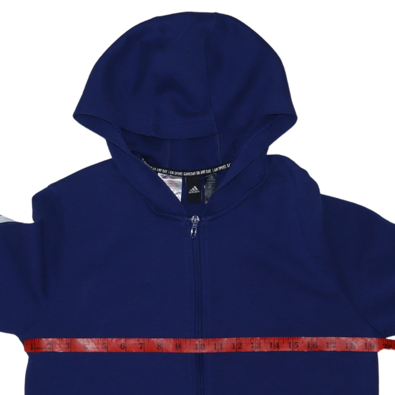 Adidas Boys Blue Full Zip Hoodie XL 15-16 Years Primegreen