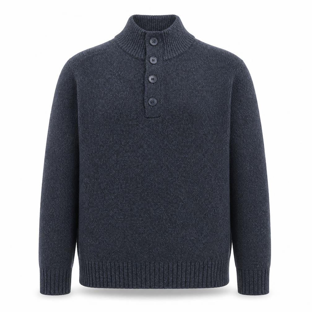 Marks & Spencer Men’s Blue Henley High Neck Jumper Medium