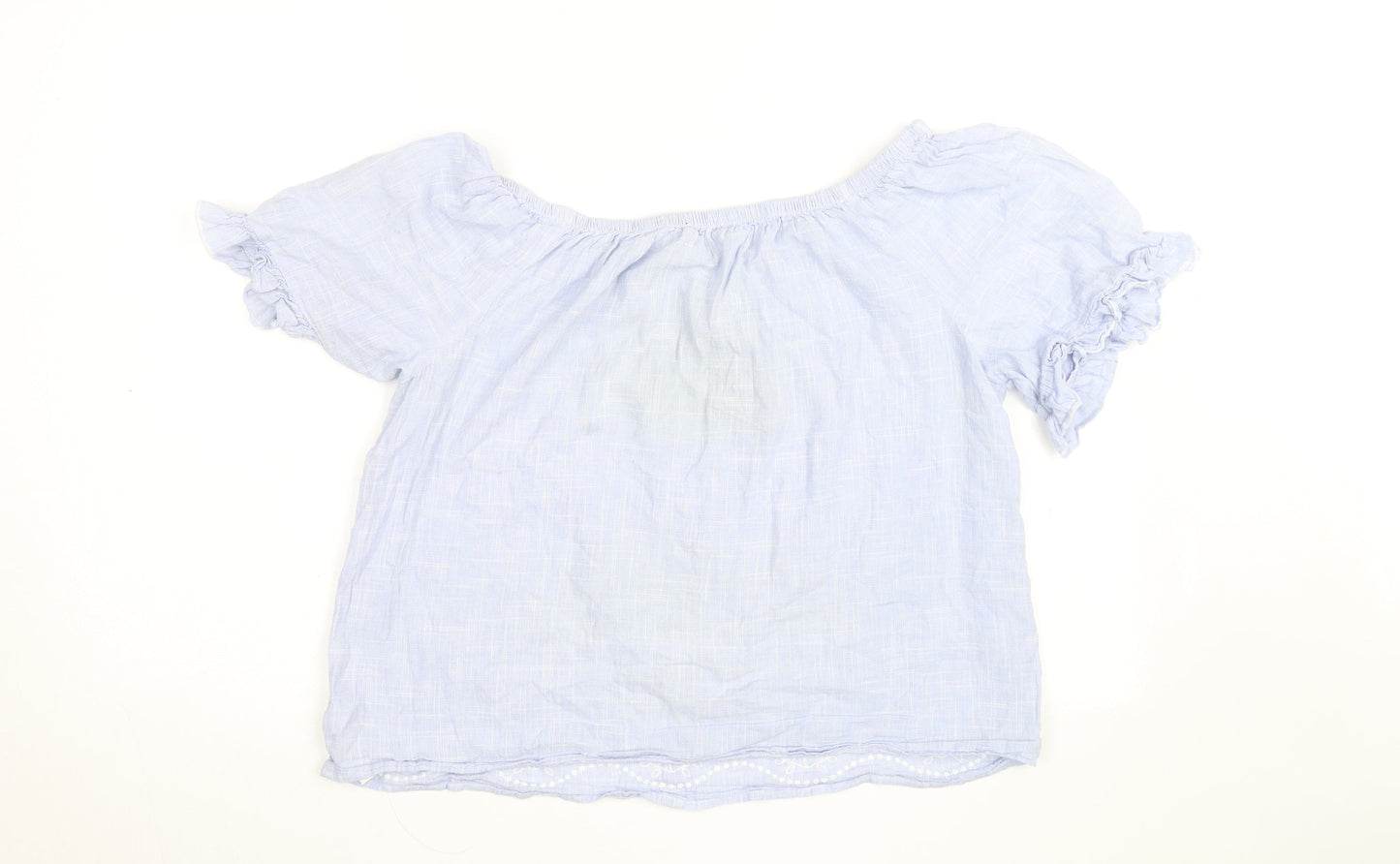 St. Bernard Blue Embroidered Cotton Tunic Blouse Women’s Size 16
