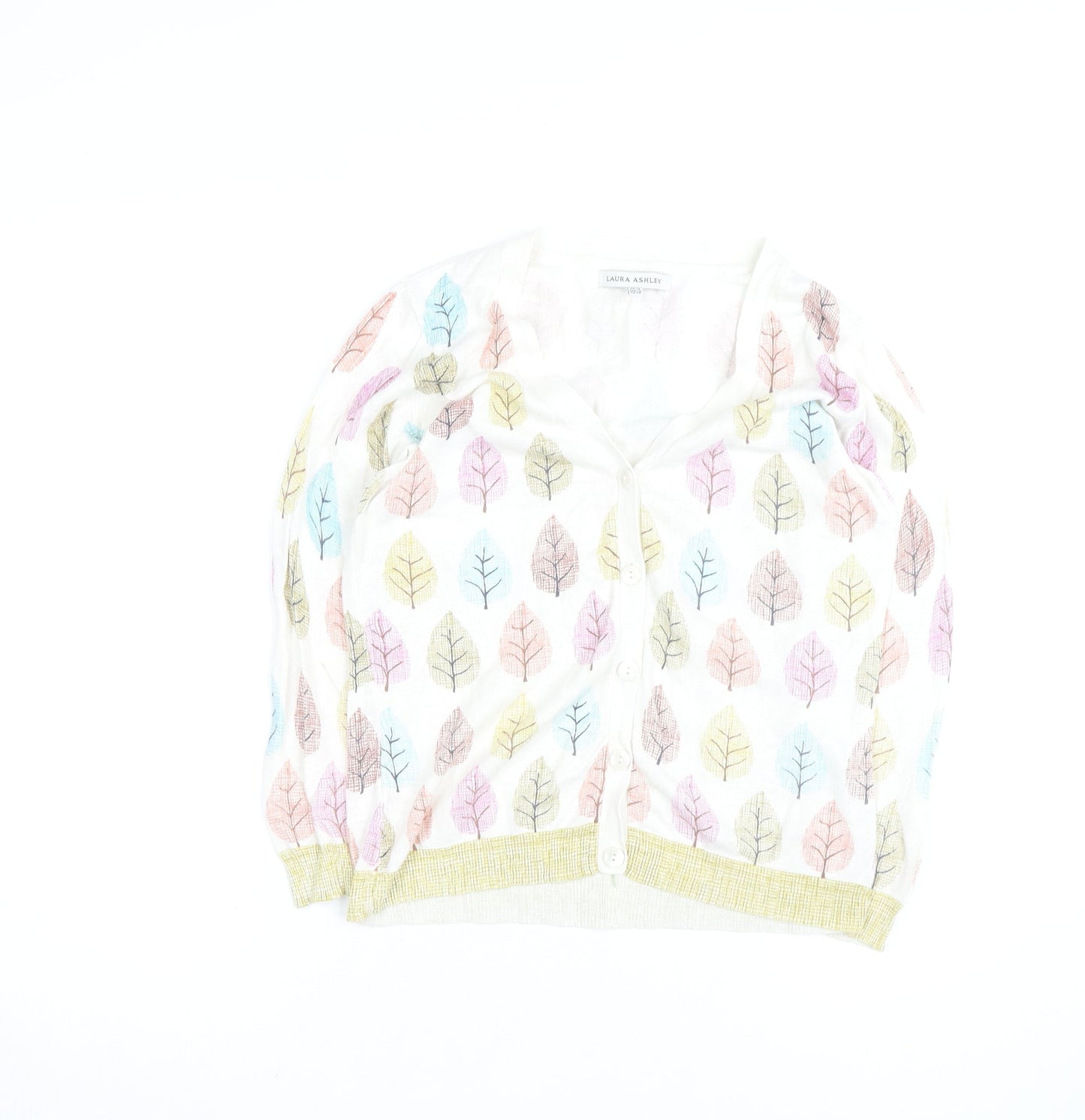 Laura Ashley Women’s Multicoloured Leaf Print Cardigan UK 12