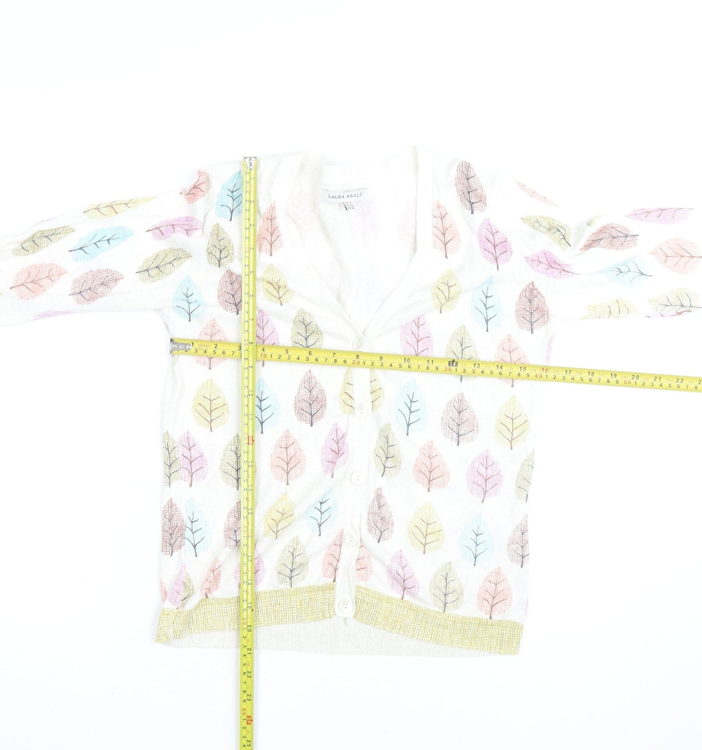 Laura Ashley Women’s Multicoloured Leaf Print Cardigan UK 12