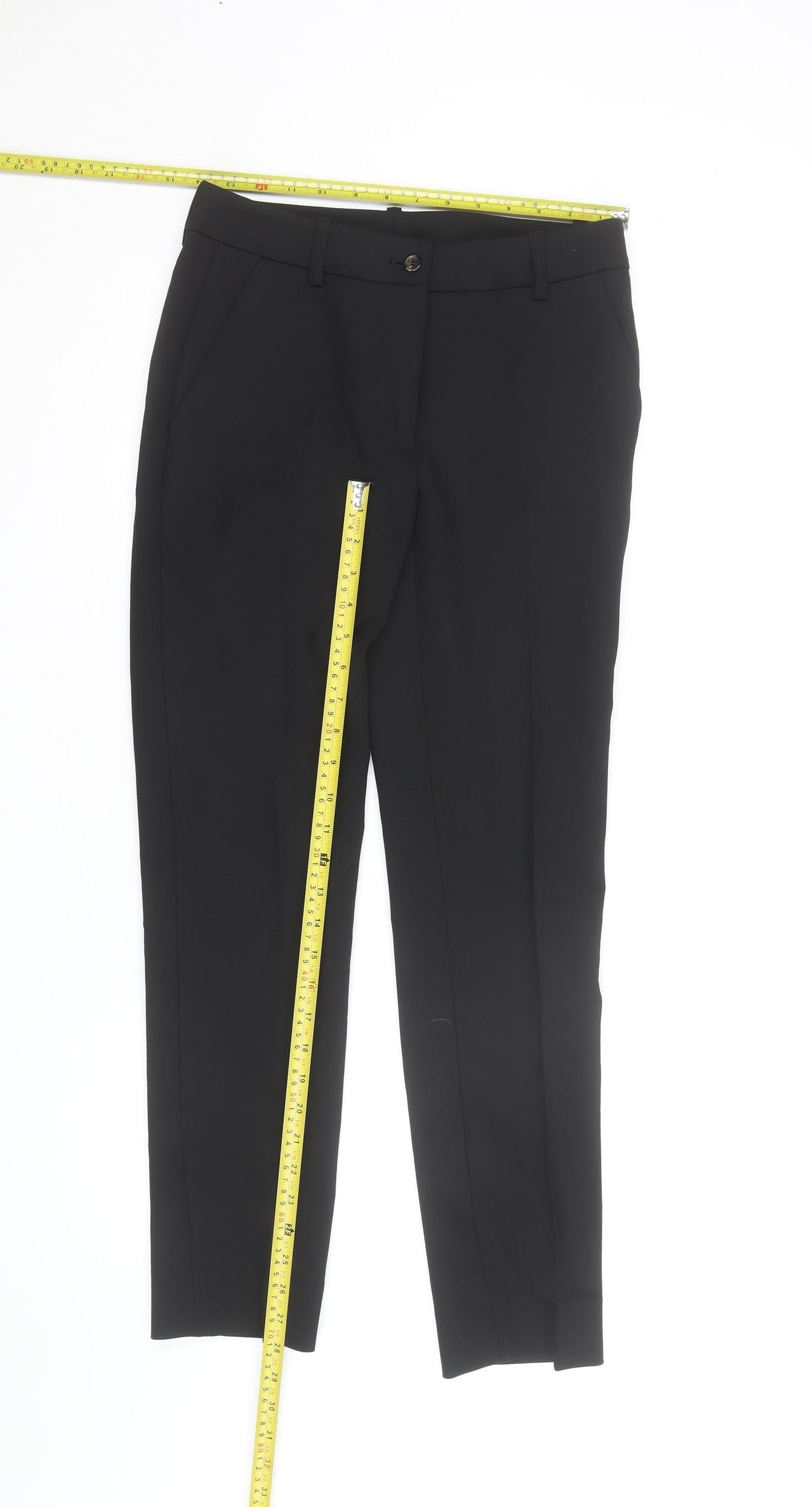 ROSSO35 Women's Black Slim Fit Tailored Trousers Size 12