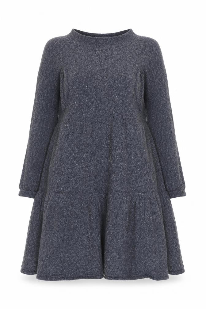 White Stuff Women's Blue Wool Blend A-Line Dress UK 10