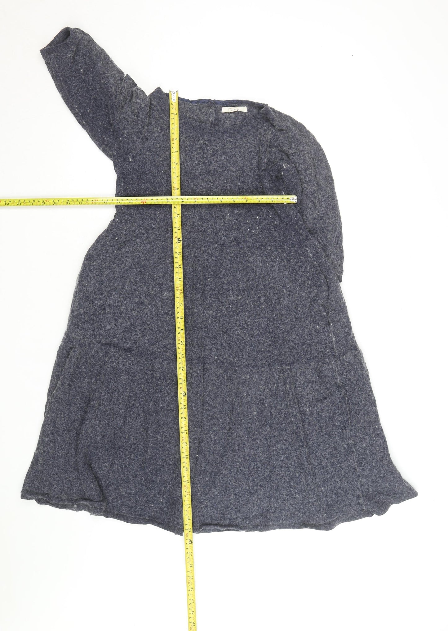 White Stuff Women's Blue Wool Blend A-Line Dress UK 10