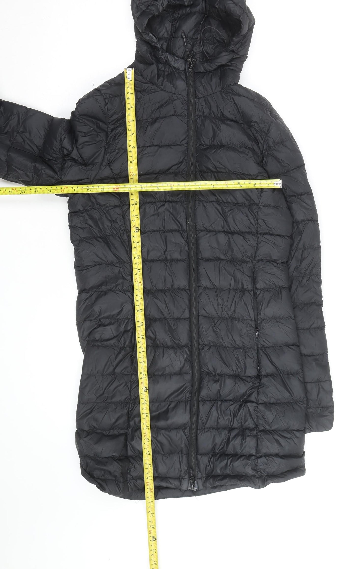 McKINLEY Women's Black Long Puffer Jacket Size 16 Hooded Lined