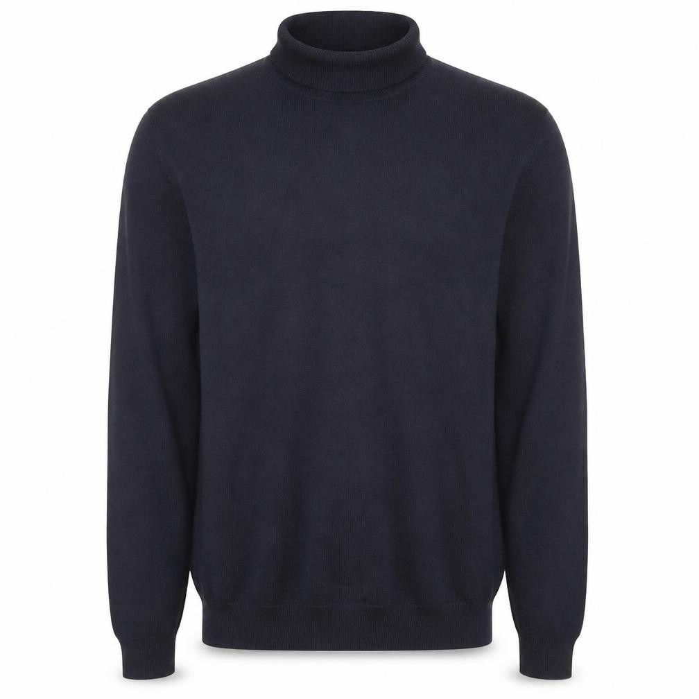 H&M Men's Blue Slim Fit Roll Neck Knit Jumper L