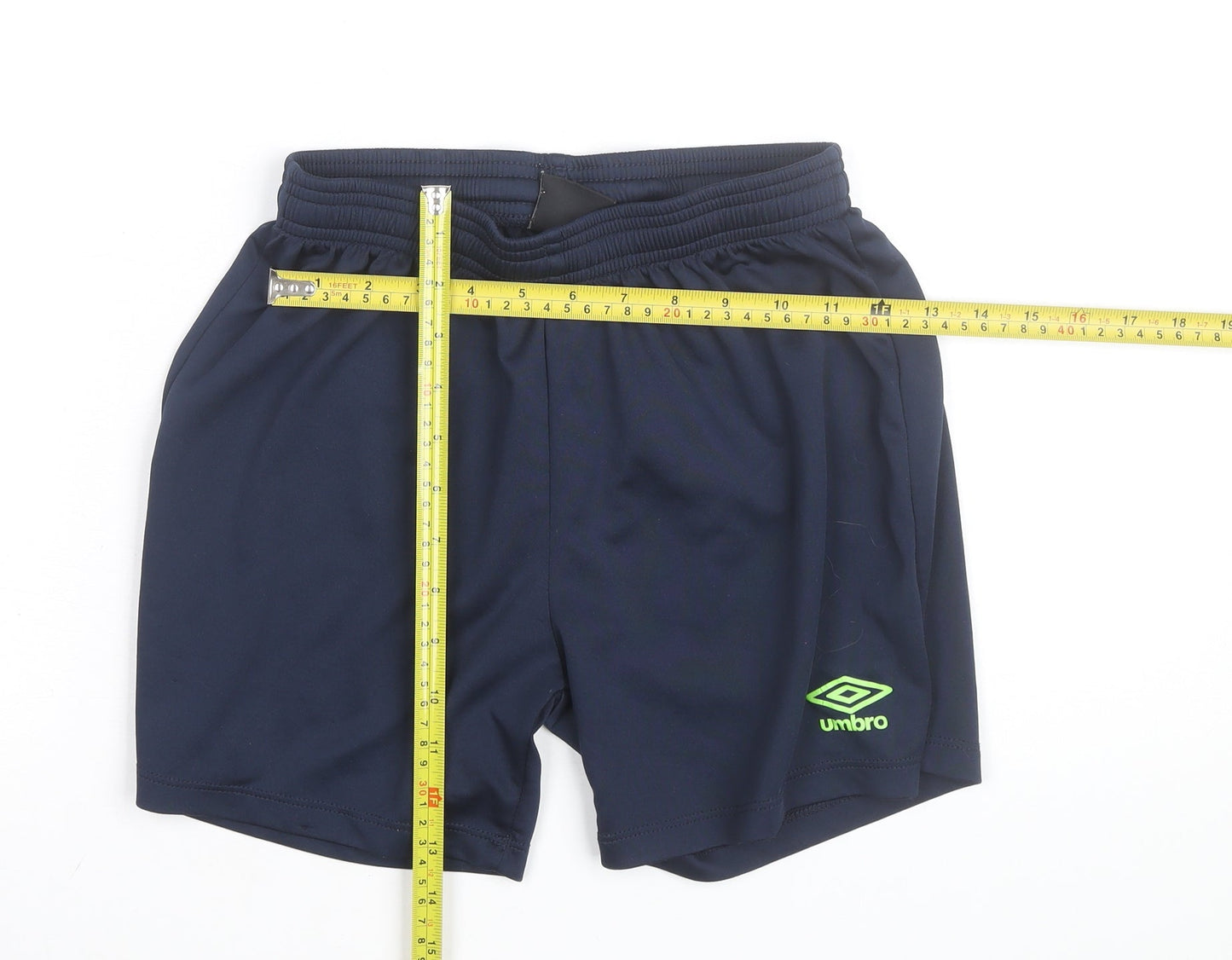 Umbro Boys Navy Blue YM 146 Athletic Shorts Polyester Elastic Waist
