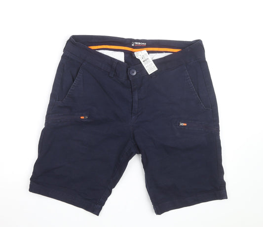 Tribord Mens Blue Chino Shorts L Regular Fit Casual Lightweight