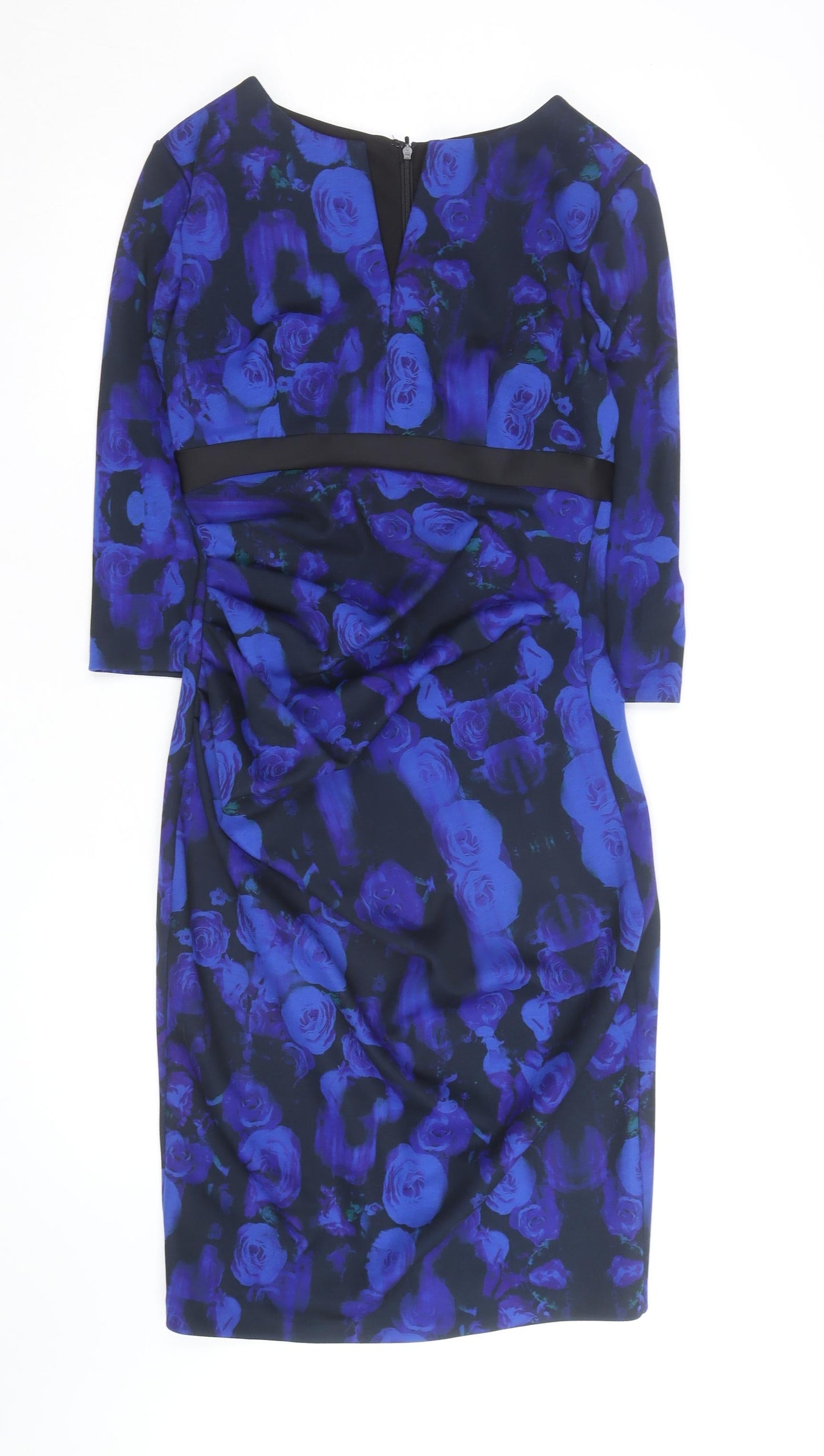 Diva Catwalk Women's Blue Floral Bodycon Knee Length Dress S