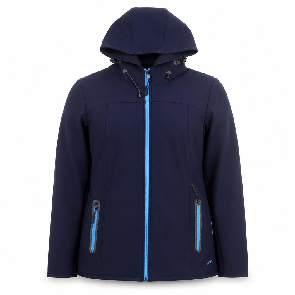Dash Thermal Comfort Blue Soft Shell Hooded Jacket Unisex Size 14