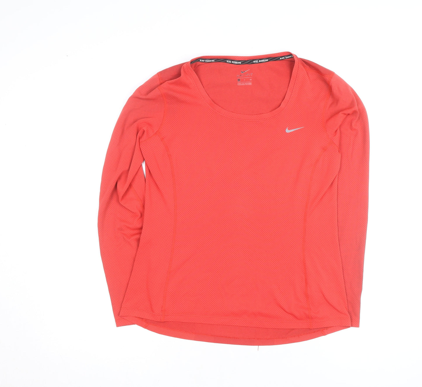 Nike Men's Red Dri-FIT Long Sleeve Running Top Size S