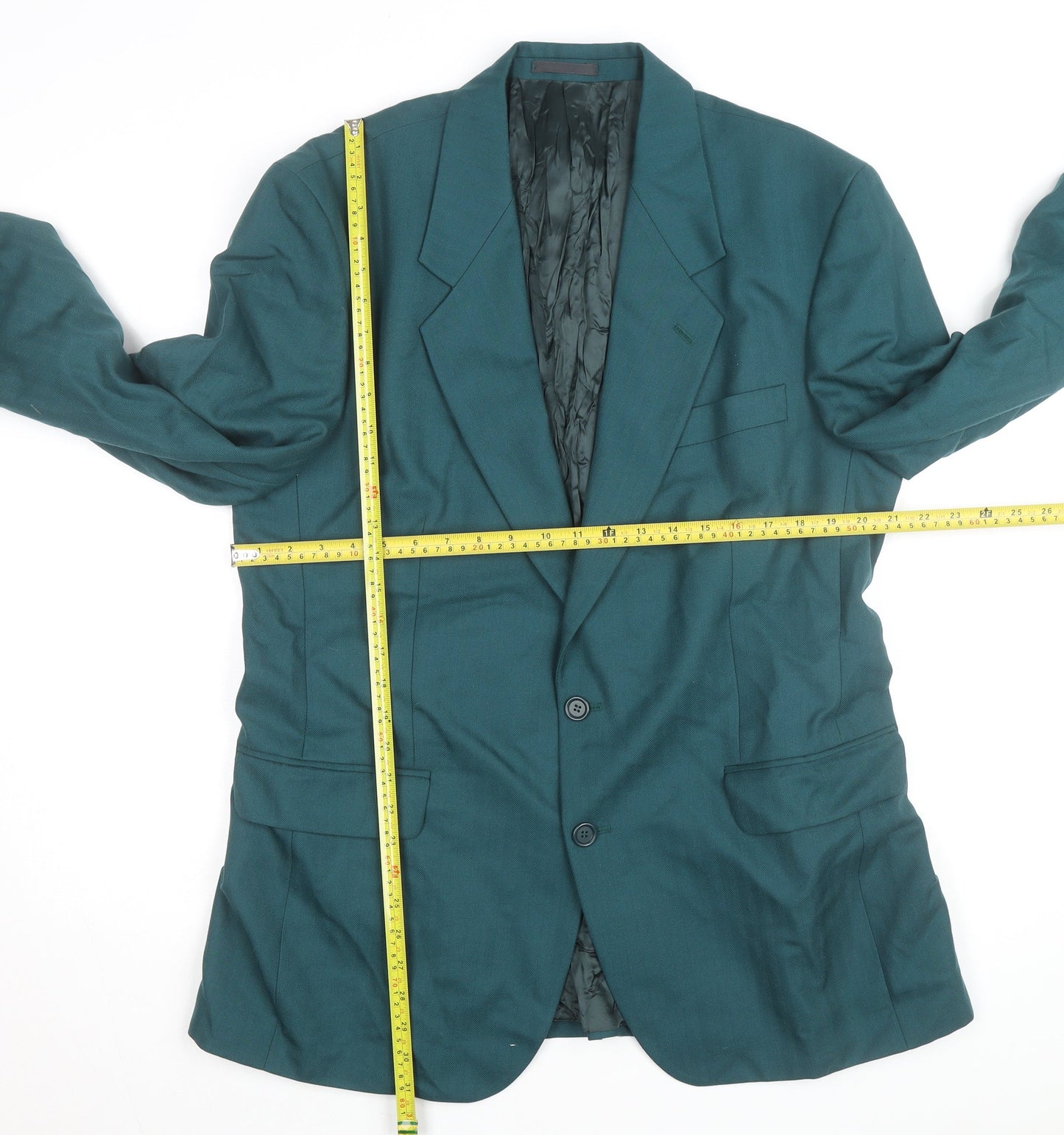 John Swan Men's Green Wool Blend Classic 42 Blazer Jacket