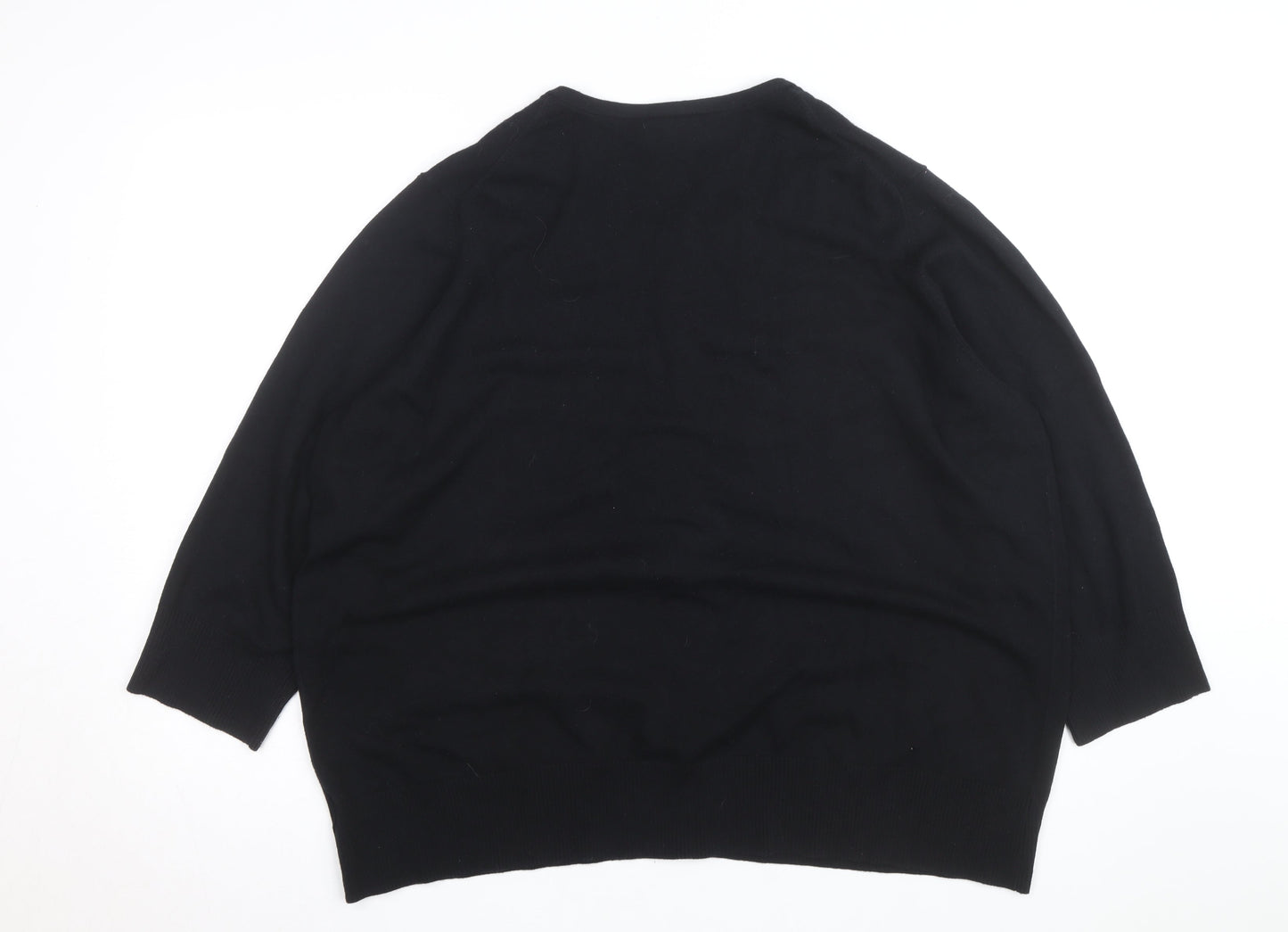 Worthington Woman Black 3X (UK 26) Crew Neck Button Cardigan