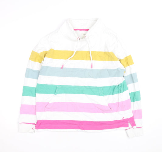 Joules Women’s Multicoloured Striped Long Sleeve Cotton Tunic Top UK 14