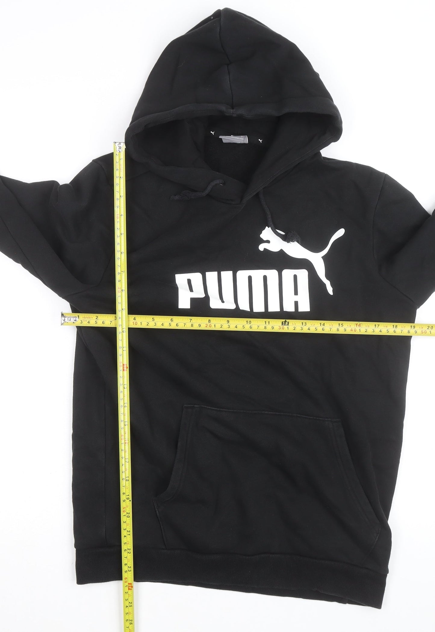 Puma Men's Black Pullover Hoodie Small Logo Graphic Sweatshirt
