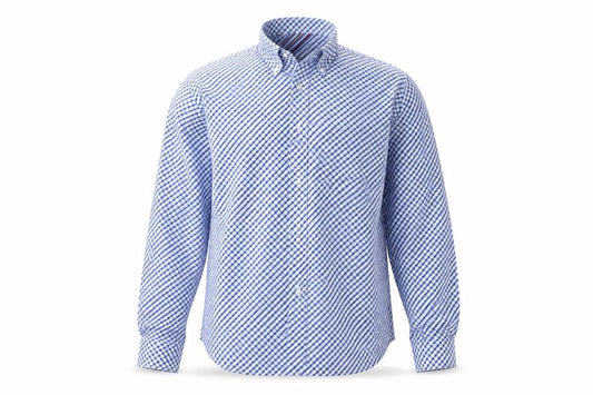 Tommy Hilfiger Men Blue Check Long Sleeve Button-Up Shirt Size S