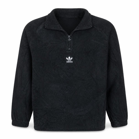 Adidas Mens Black L Fleece 1/2 Zip Pullover Sweatshirt