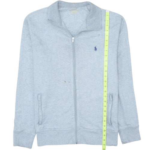 Ralph Lauren Men’s Grey Full Zip Cotton Jumper L Classic Knit