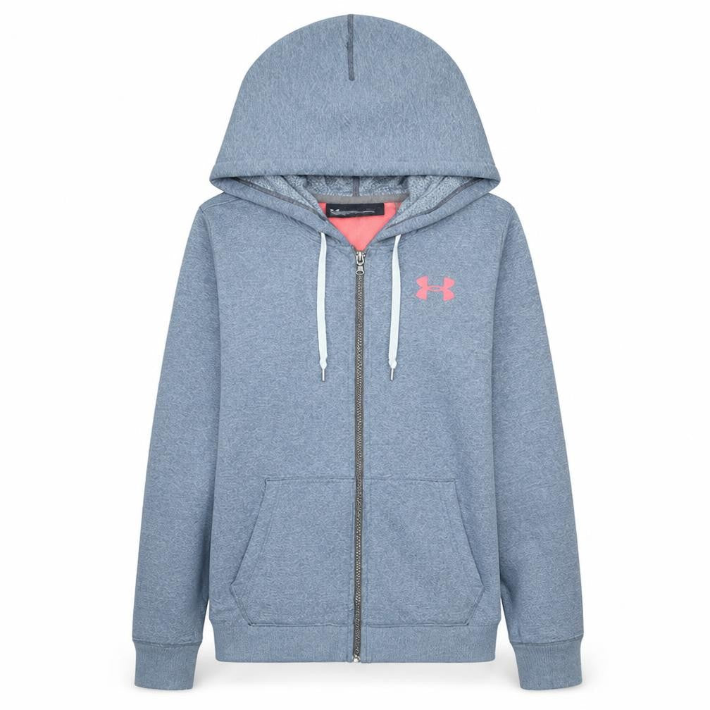 Under Armour Womens Grey Full Zip Hoodie Medium Loose Fit