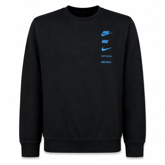 Nike Men's Black Graphic Logo Crew Neck Sweatshirt Size M