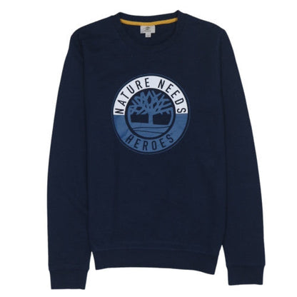 Additional front view of Timberland boys’ navy blue crew neck graphic print sweatshirt 16/17 years m