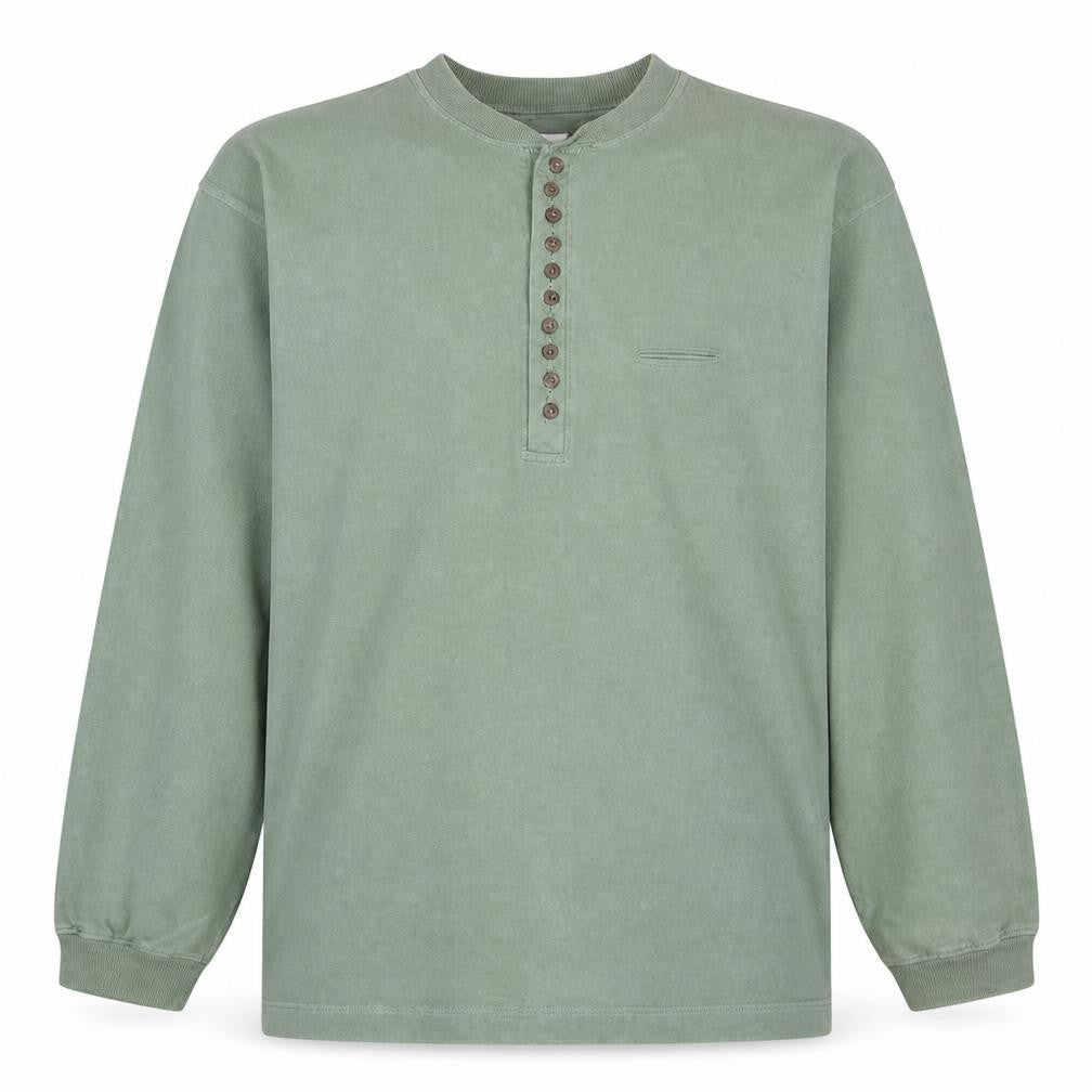 Levi's Men's Green Henley Sweatshirt Size L Vintage Cotton
