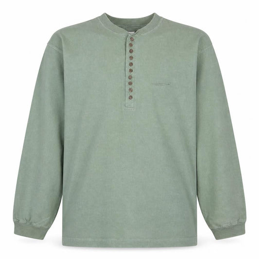Levi's Men's Green Henley Sweatshirt Size L Vintage Cotton