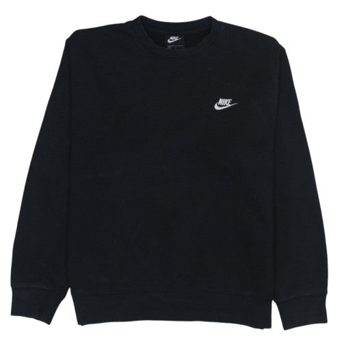 Nike Men's Black L Pullover Sweatshirt Crew Neck Logo Fleece