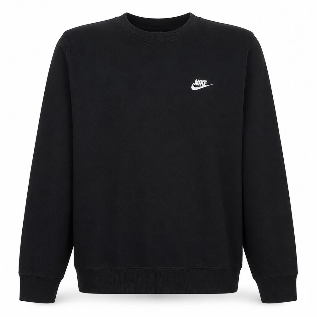 Nike Men's Black L Pullover Sweatshirt Crew Neck Logo Fleece