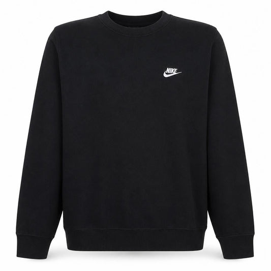 Nike Men's Black L Pullover Sweatshirt Crew Neck Logo Fleece