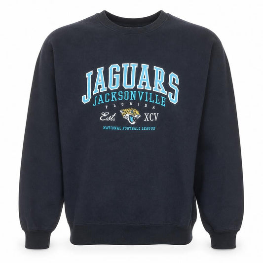 NFL Authentic Mens Black Small Jaguars Crew Neck Sweatshirt