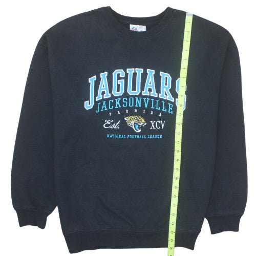 NFL Authentic Mens Black Small Jaguars Crew Neck Sweatshirt