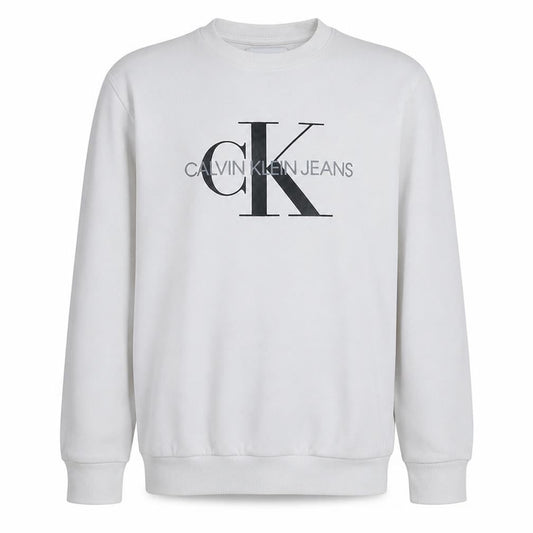Calvin Klein Jeans Men's White Logo Pullover Sweatshirt M