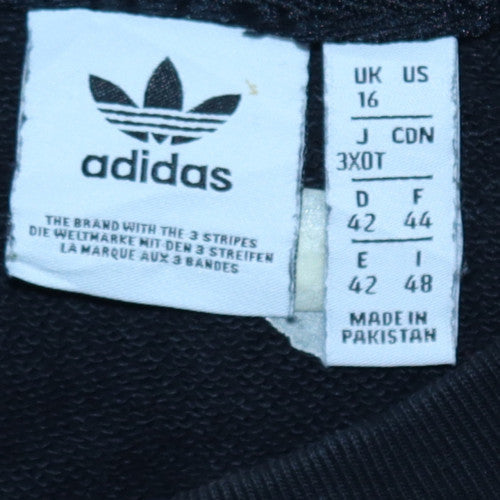 Adidas Womens Black Size 16 Crew Neck Pullover Sweatshirt