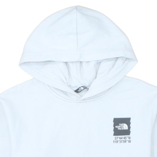 The North Face Boys White XL Pullover Hoodie Cotton Blend Graphic Print