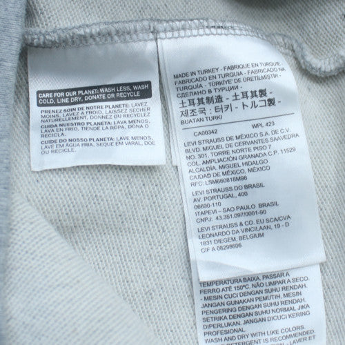 Levi's Mens Grey Pullover Hoodie XS Logo Fleece Sweatshirt