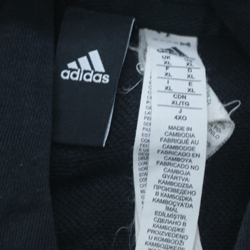 Adidas Men's Black XL Pullover Hoodie Athletic Logo Sweatshirt