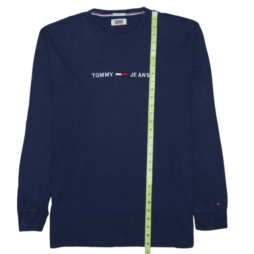 Tommy Jeans Men's Navy Long Sleeve Crew Neck Regular Fit T-Shirt XL