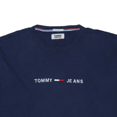 Tommy Jeans Men's Navy Long Sleeve Crew Neck Regular Fit T-Shirt XL