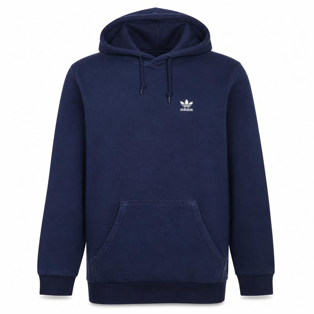 adidas Mens Blue Pullover Hoodie Medium Fleece Logo Sportswear