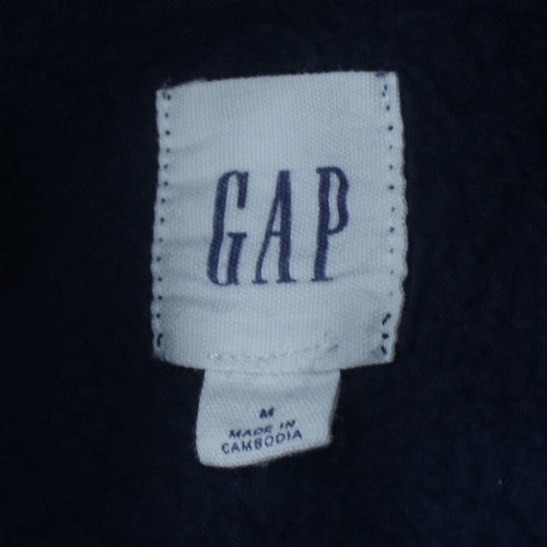 GAP Womens Navy Blue Pullover Hoodie M Cotton Blend Logo Casual