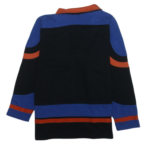 Champion Men’s Black Henley Sweatshirt M Retro Sports Zip Top