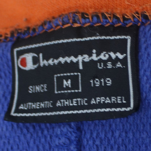 Champion Men’s Black Henley Sweatshirt M Retro Sports Zip Top