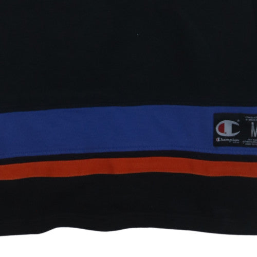 Champion Men’s Black Henley Sweatshirt M Retro Sports Zip Top