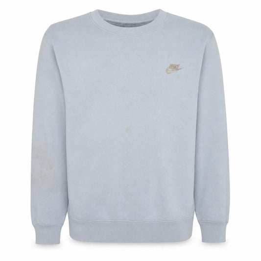 Nike Men's White Small Crew Neck Pullover Fleece Sweatshirt