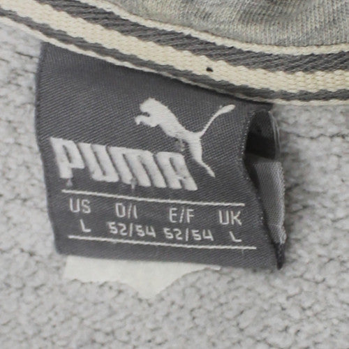 Puma Men's Grey Short Sleeve Pullover Hoodie Size L