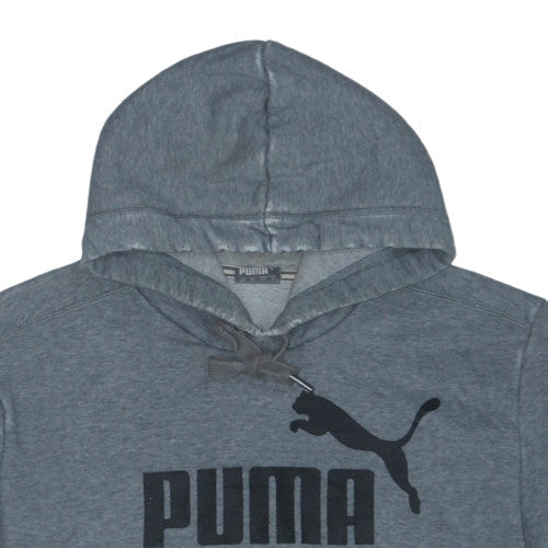 Puma Men's Grey Short Sleeve Pullover Hoodie Size L