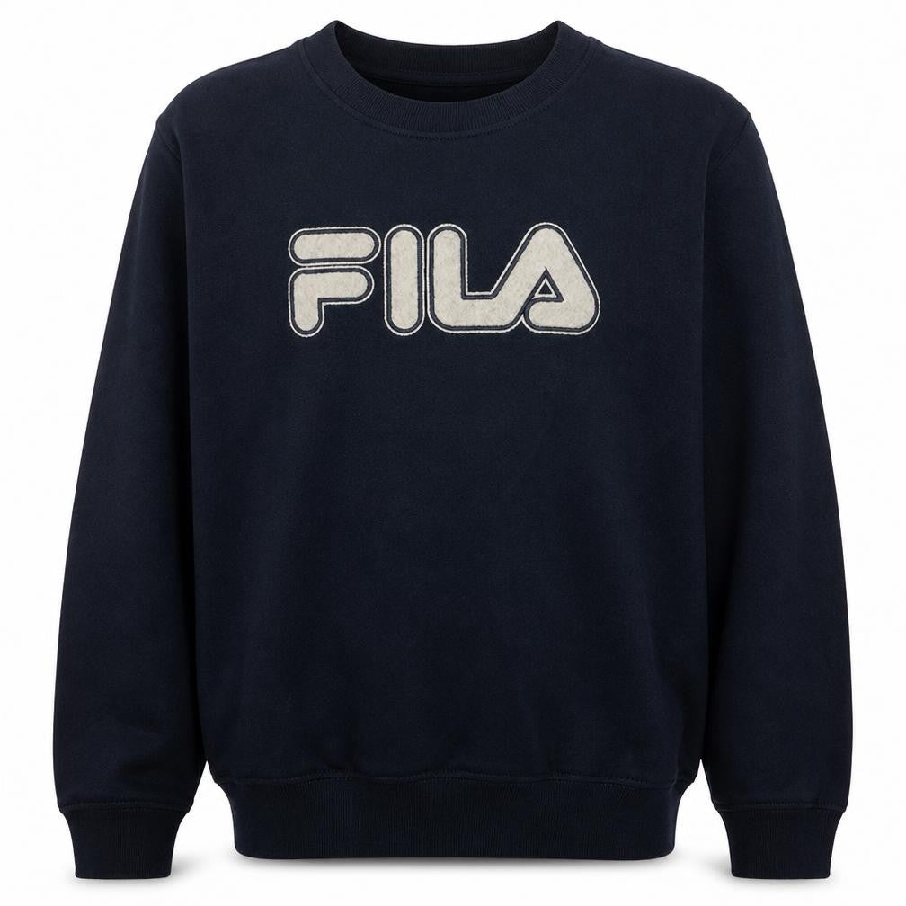 Fila Men's Black Crew Neck Logo Sweatshirt Size L