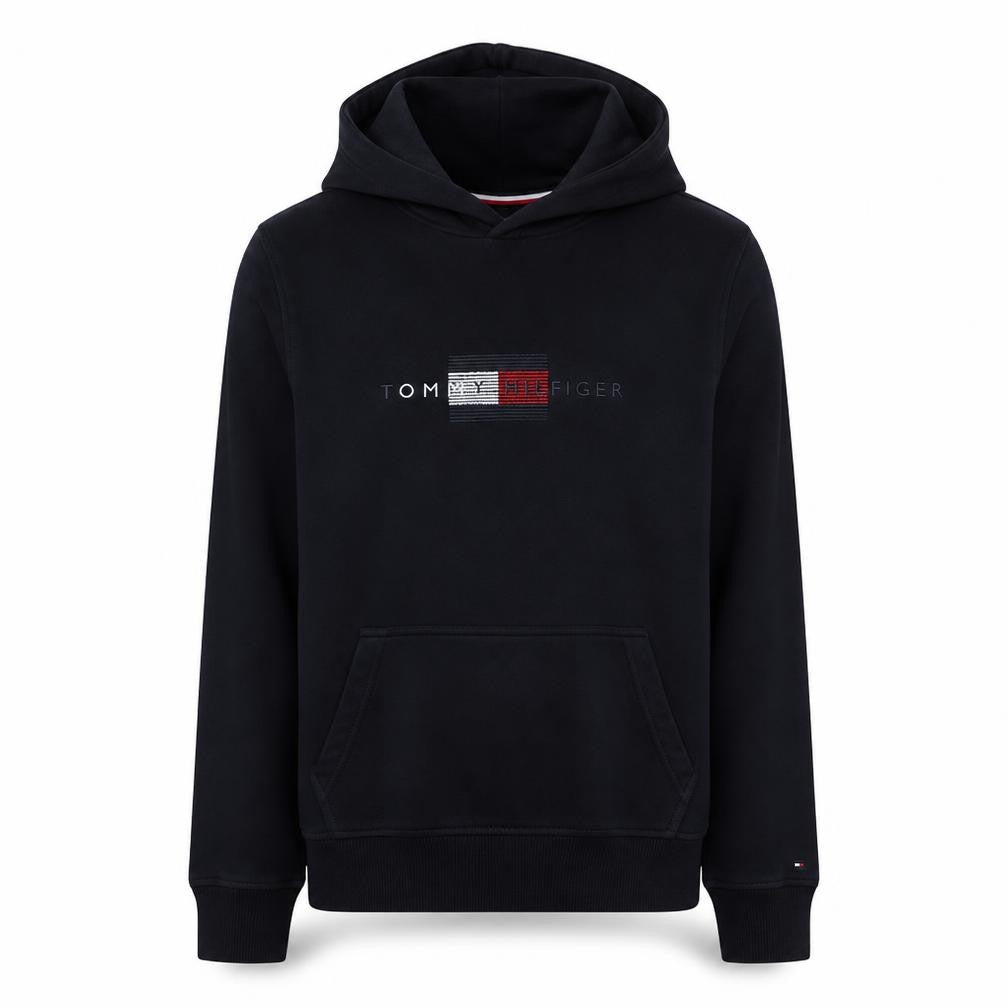Tommy Hilfiger Men's Black Logo Pullover Hoodie Size M